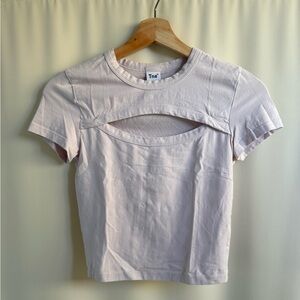 TNA Light Pink Cutout Crop Top